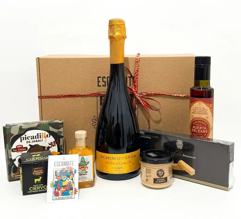 Cesta Regalo Gourmet Cava Reserva y Selección Ibérica