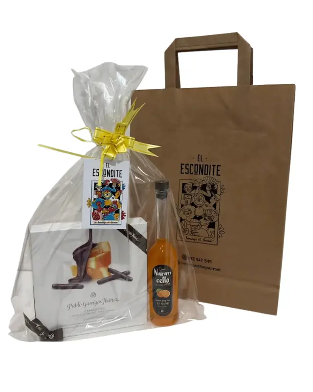 Bolsa Regalo Licor Narancello y Naranja con Chocolate